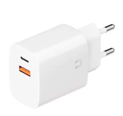Фото 1 — Набор СЗУ Uzay 20W USB-A, Type-C / Кабель USB to Lightning, 1.2м, белый