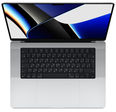 Фото 1 — Apple MacBook Pro 16" (M1 Max 10C CPU, 16C GPU, 2021) 32 ГБ, 1024 ГБ SSD, Серебристый MK1H3