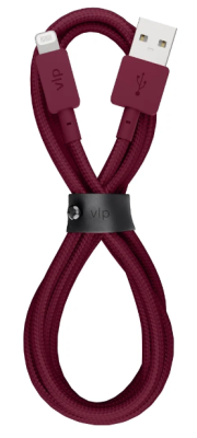 Фото 1 — Кабель "vlp" Nylon Cable USB С - Lightning MFI, 1.2м, марсала
