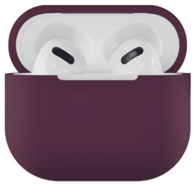 Фото 1 — Чехол силиконовый "vlp" Soft Touch Apple AirPods 3, тёмно-фиолетовый