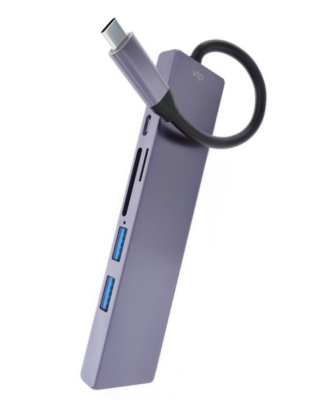 Фото 1 — Адаптер "vlp" USB-C Multiport Hub 6 в 1 Графит
