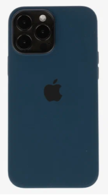 Фото 1 — Чехол защитный iPhone 13 Pro Max Silicone Case черно-синий (Copy)